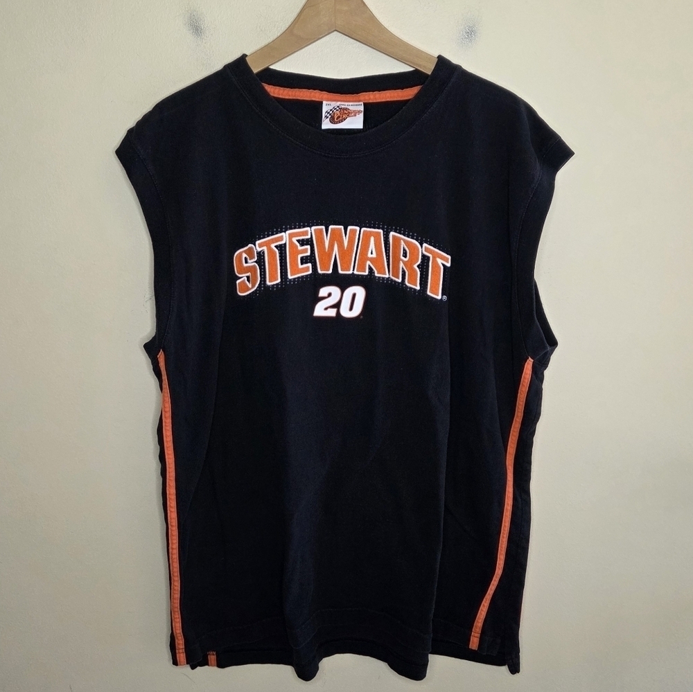 Vintage Y2K Winner's Circle | Tony Stewart Faded Black Sleeveless Tee Size 2XL